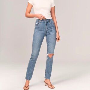 Abercrombie 8 (29) 90s Slim Straight Ultra High Rise Women’s Jeans Distressed